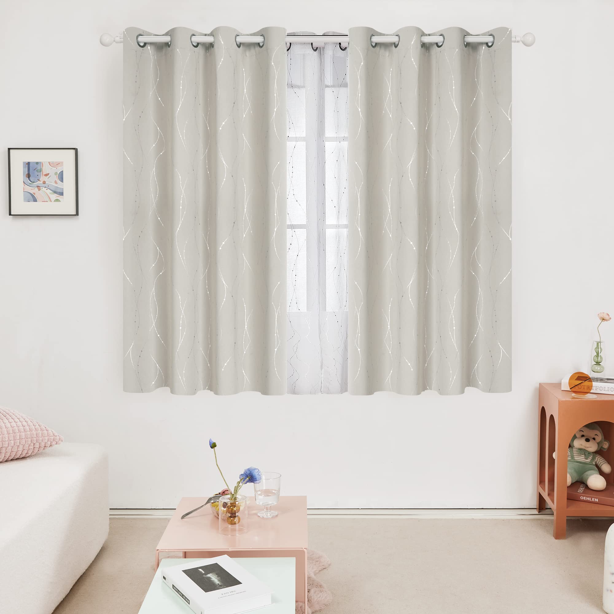 Foto 3 pulgar | Cortinas Deconovo, Opacas, Con Ojales Plateados, Color Beige, 132 X 114 Cm - Venta Internacional.