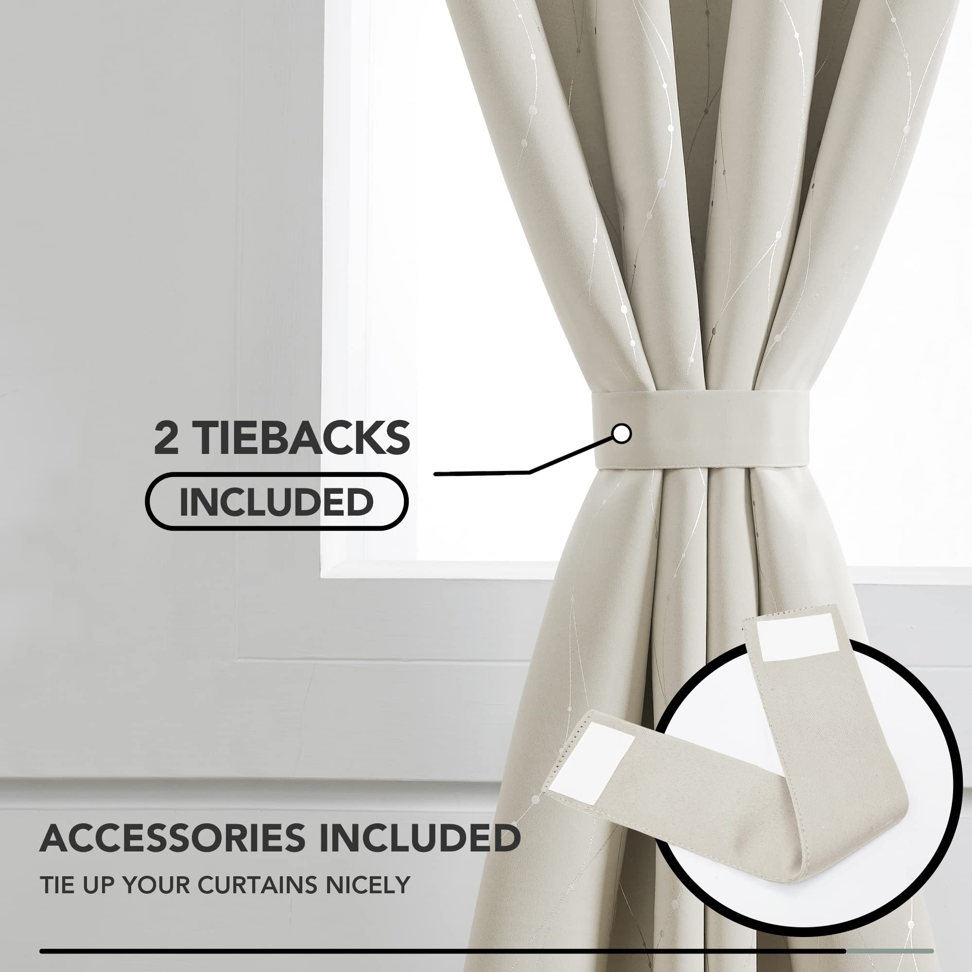 Foto 4 | Cortinas Deconovo, Opacas, Con Ojales Plateados, Color Beige, 132 X 114 Cm - Venta Internacional.