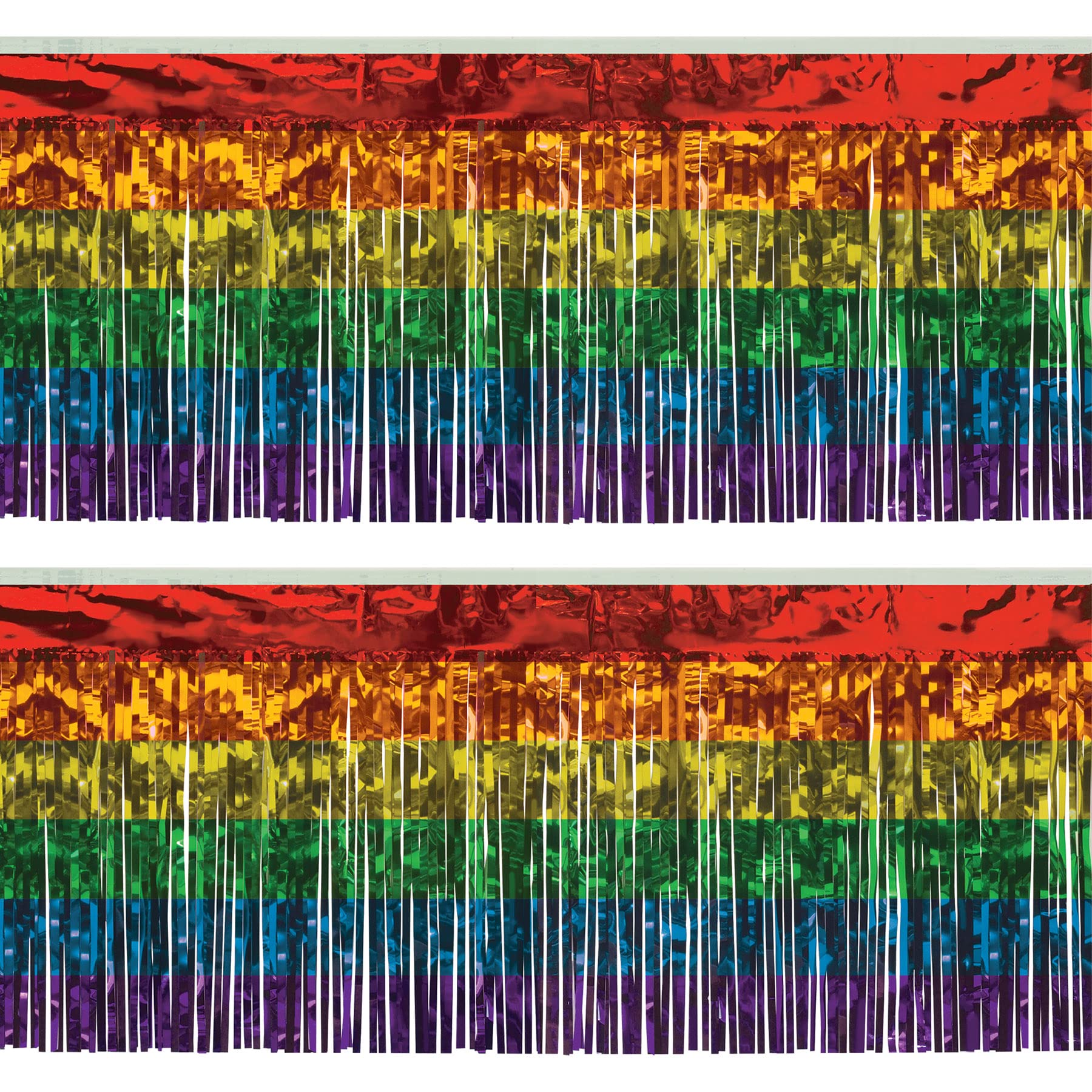 Foto 1 | Cortina Drapeada Con Flecos Beistle Metallic Rainbow, 15 X 300 Cm, Paquete De 2 - Venta Internacional.