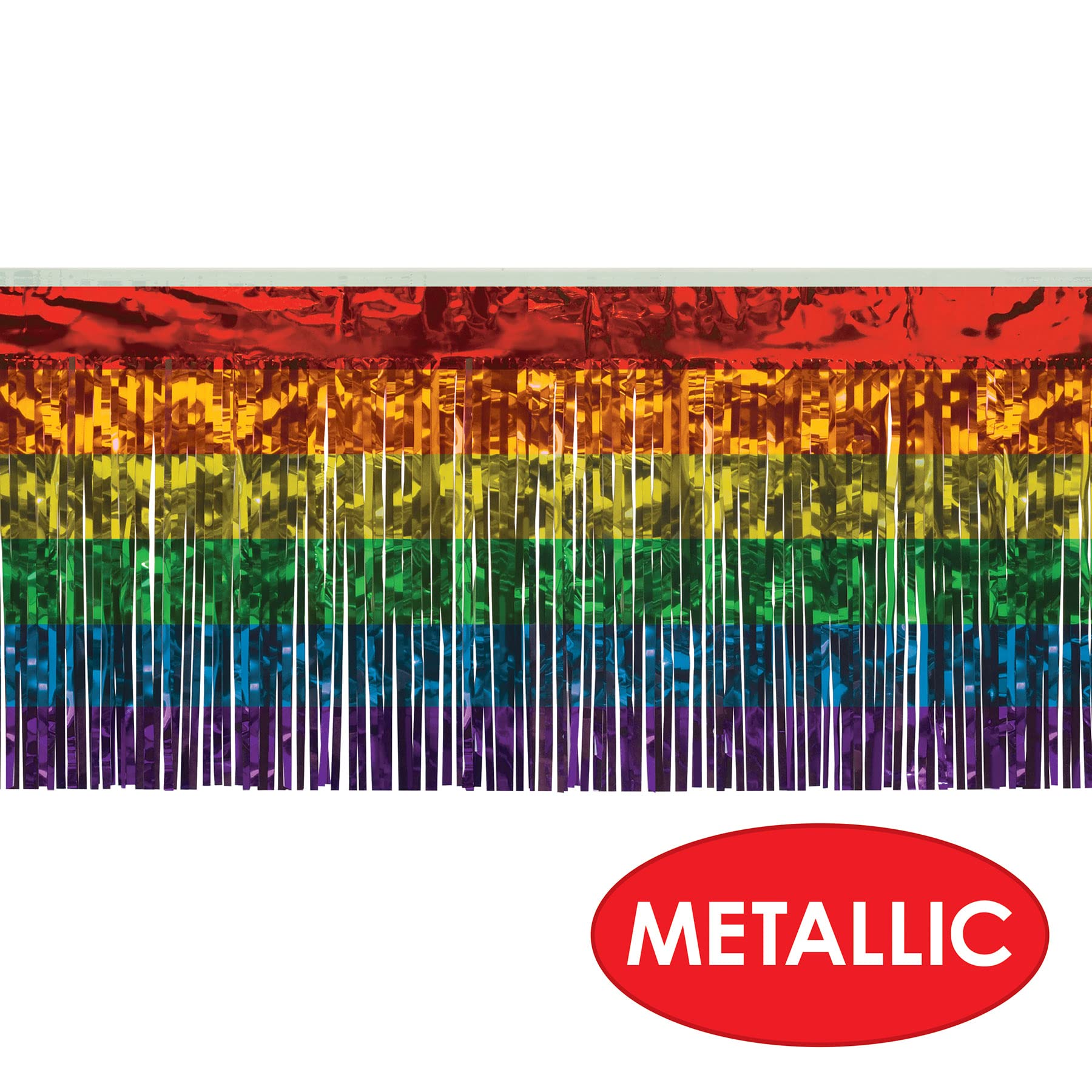 Foto 4 pulgar | Cortina Drapeada Con Flecos Beistle Metallic Rainbow, 15 X 300 Cm, Paquete De 2 - Venta Internacional.