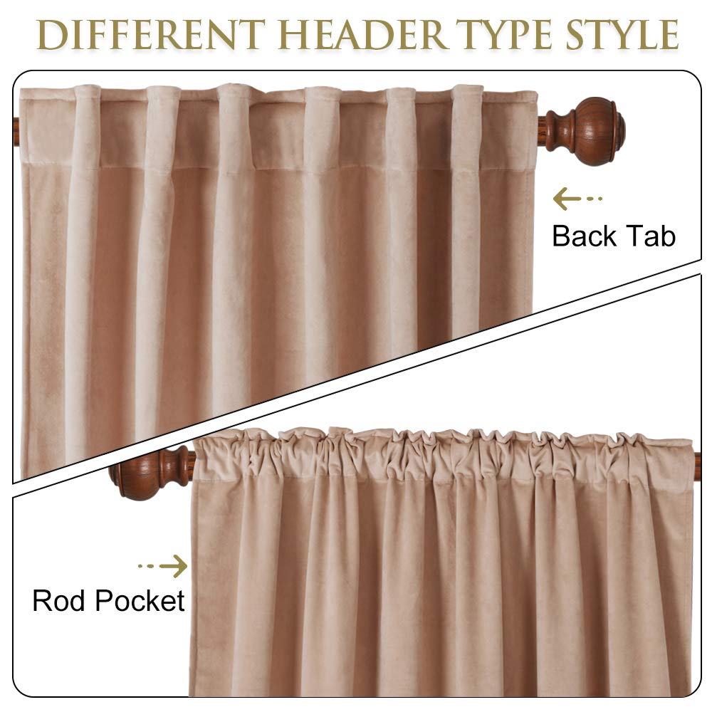 Foto 3 pulgar | Cortinas Stangh De Terciopelo Rubor Beige, 183 Cm De Longitud, Con Bloqueo De Luz - Venta Internacional.