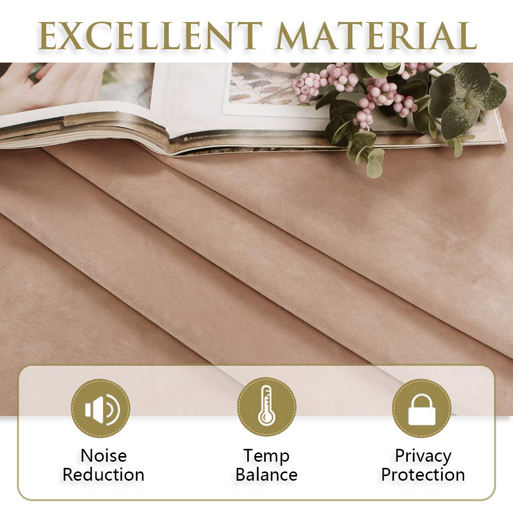 Foto 7 | Cortinas Stangh De Terciopelo Rubor Beige, 183 Cm De Longitud, Con Bloqueo De Luz - Venta Internacional.