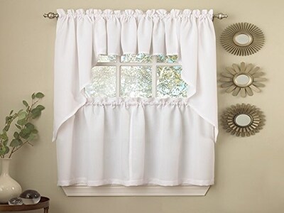 Foto 1 | Cortinas De Cocina Valance Sweet Home Collection Ribcord Wine - Venta Internacional.