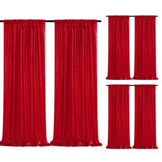 Foto 1 | Cortinas Con Fondo De Lentejuelas Soardream, Color Rojo, 60 X 240 Cm, 6 Unidades - Venta Internacional.