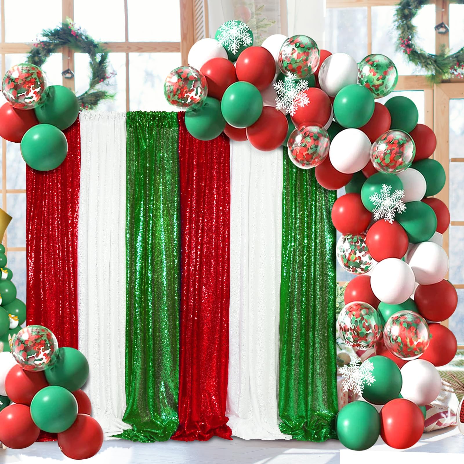 Foto 4 pulgar | Cortinas Con Fondo De Lentejuelas Soardream, Color Rojo, 60 X 240 Cm, 6 Unidades - Venta Internacional.