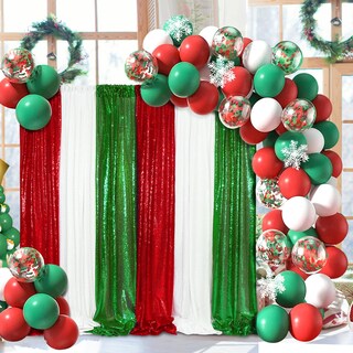 Foto 3 | Cortinas Con Fondo De Lentejuelas Soardream, Color Rojo, 60 X 240 Cm, 6 Unidades - Venta Internacional.
