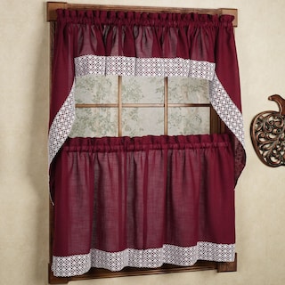 Foto 1 | Set De Cortinas De Cocina Sweet Home Collection Salem Burgundy - Venta Internacional.
