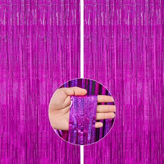 Foto 1 | Cortina Con Flecos Partywoo, 2 Unidades, 200 X 100 Cm, Color Rosa Intenso - Venta Internacional.