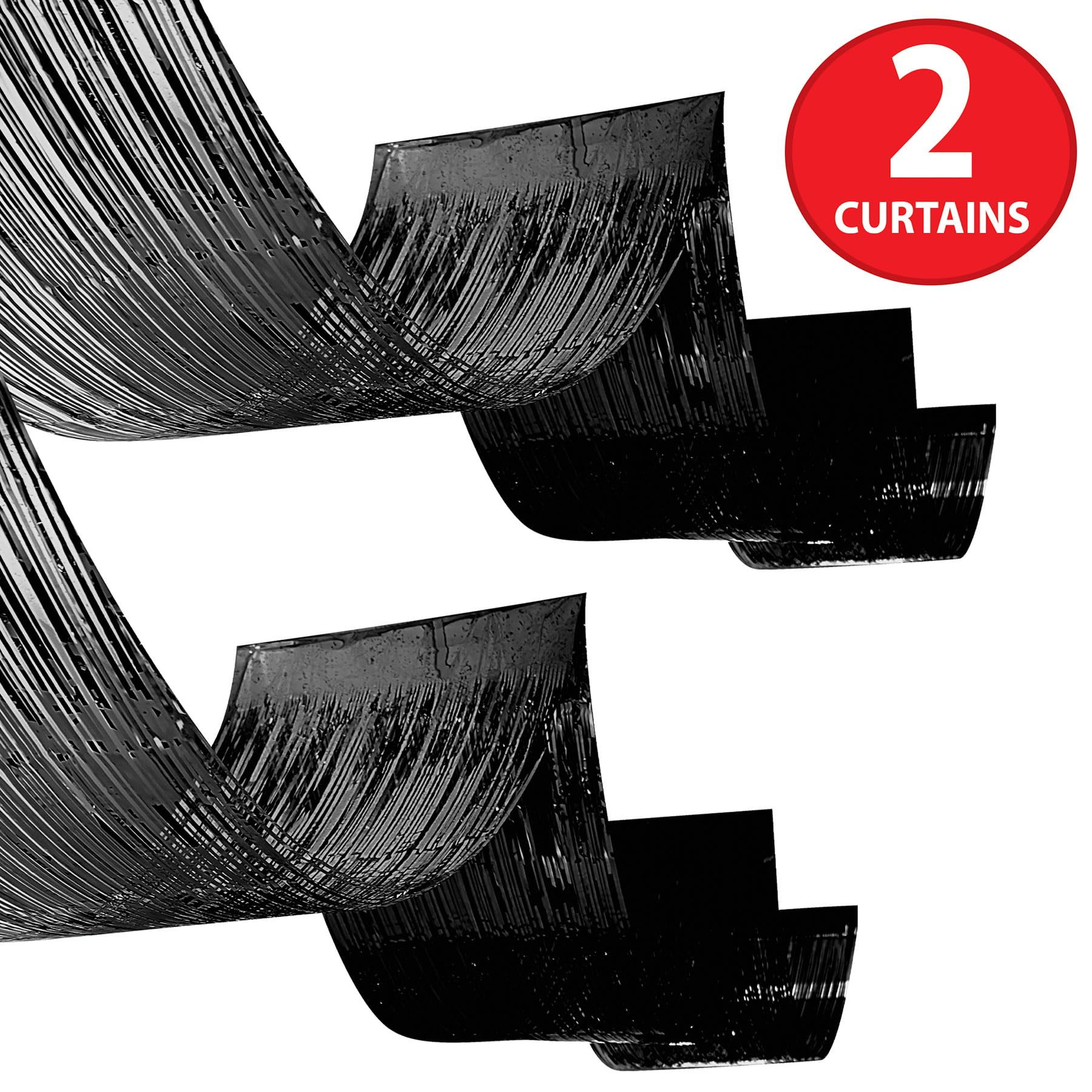 Foto 5 pulgar | Cortinas De Techo Beistle De Plástico Con Flecos Metálicos Negros, 5 M - Venta Internacional.