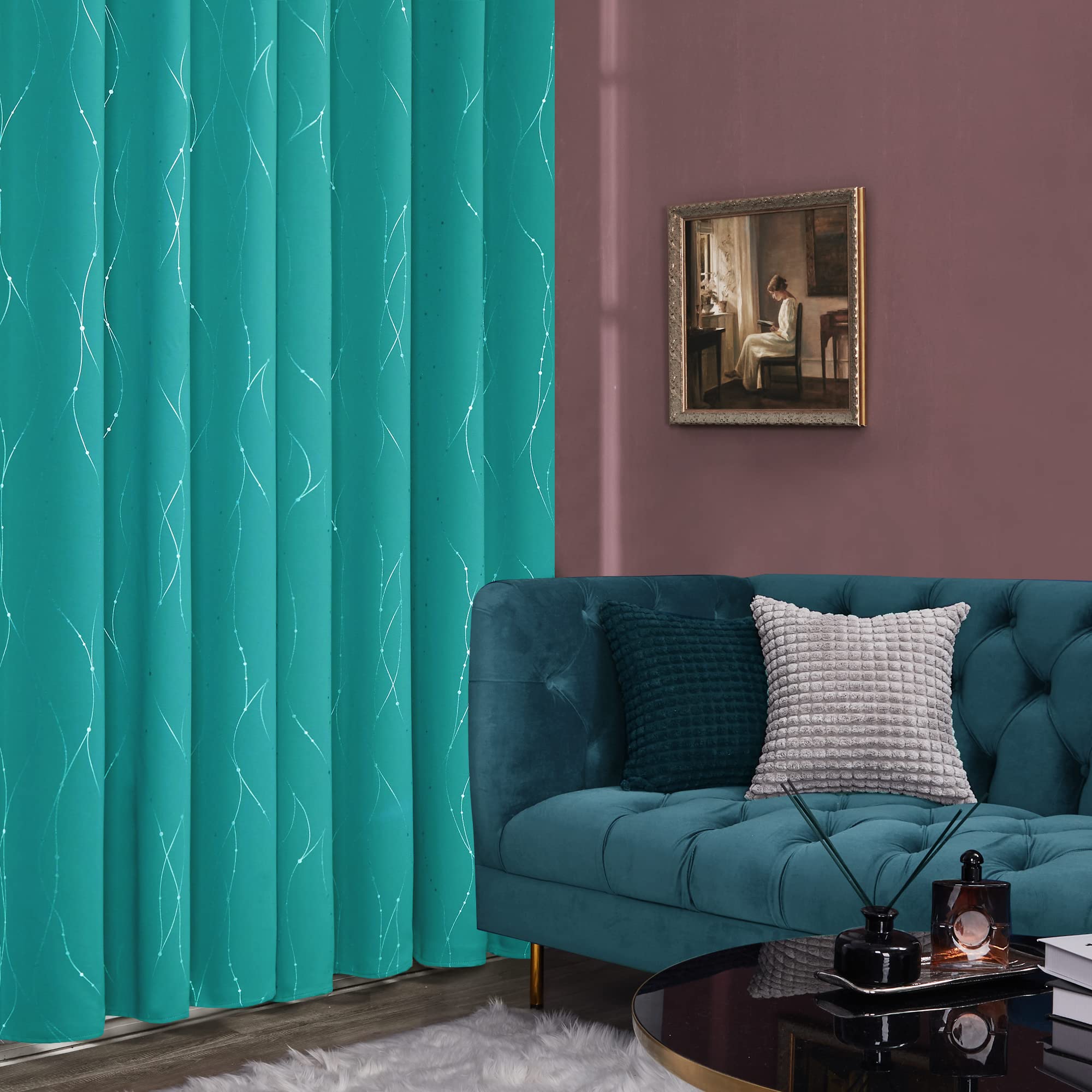 Foto 7 pulgar | Cortinas Deconovo Opacas Con Ojales Estampados En Plata - Venta Internacional.