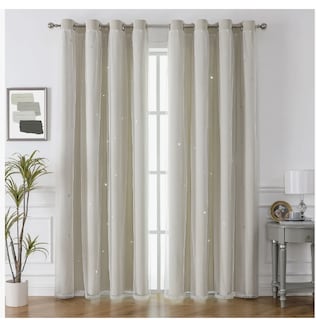 Foto 1 | 2piezas Cortinas Blackout Para Niños 132x244cm Con Estrellas