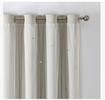 Foto 2 | 2piezas Cortinas Blackout Para Niños 132x244cm Con Estrellas