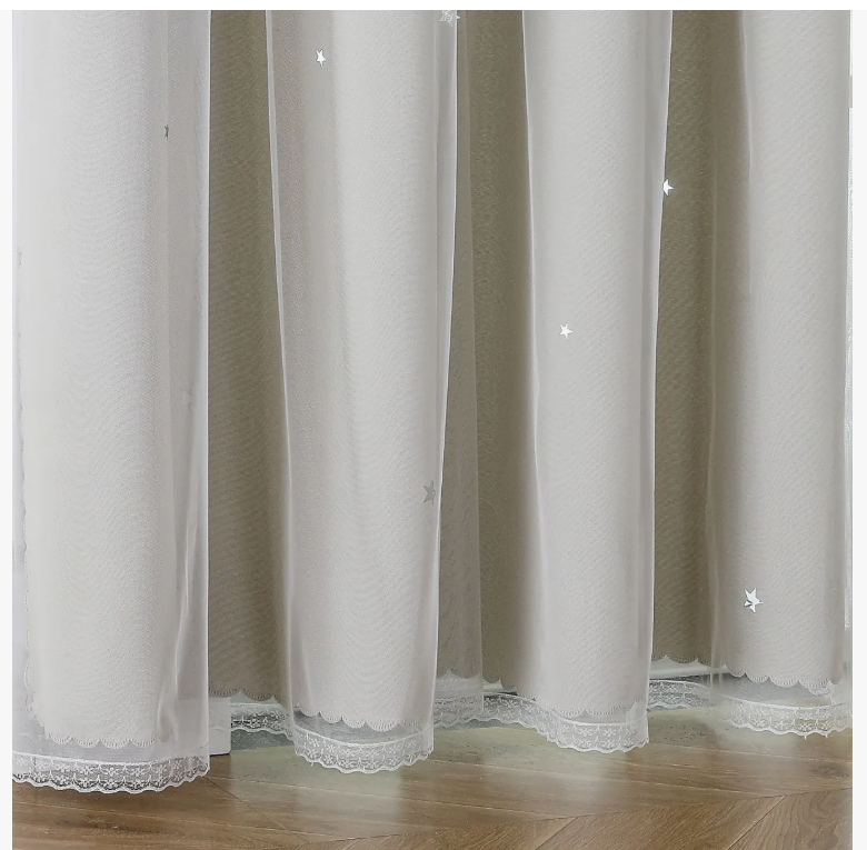 Foto 4 | 2piezas Cortinas Blackout Para Niños 132x244cm Con Estrellas