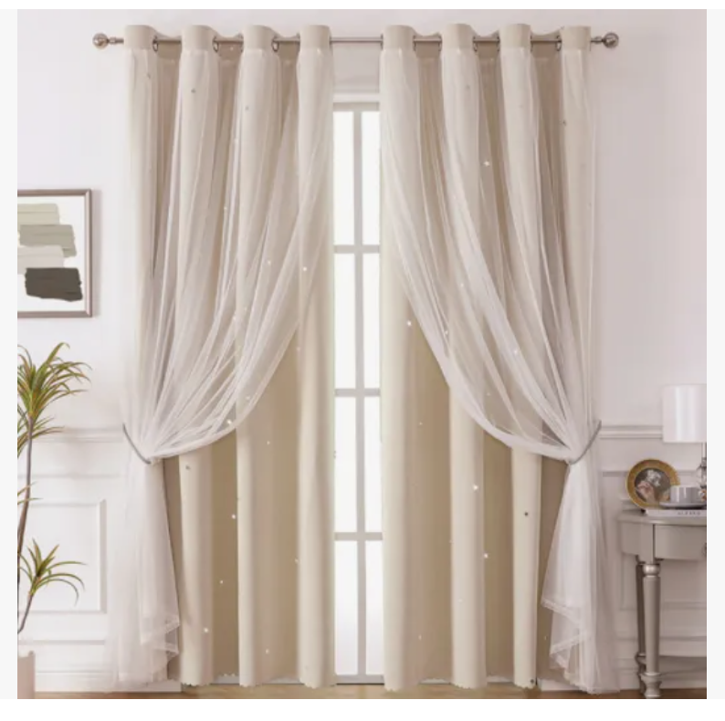 Cortina Estrellas Blackout Opaca 132 X 214 Cm Cuarto Sala 1