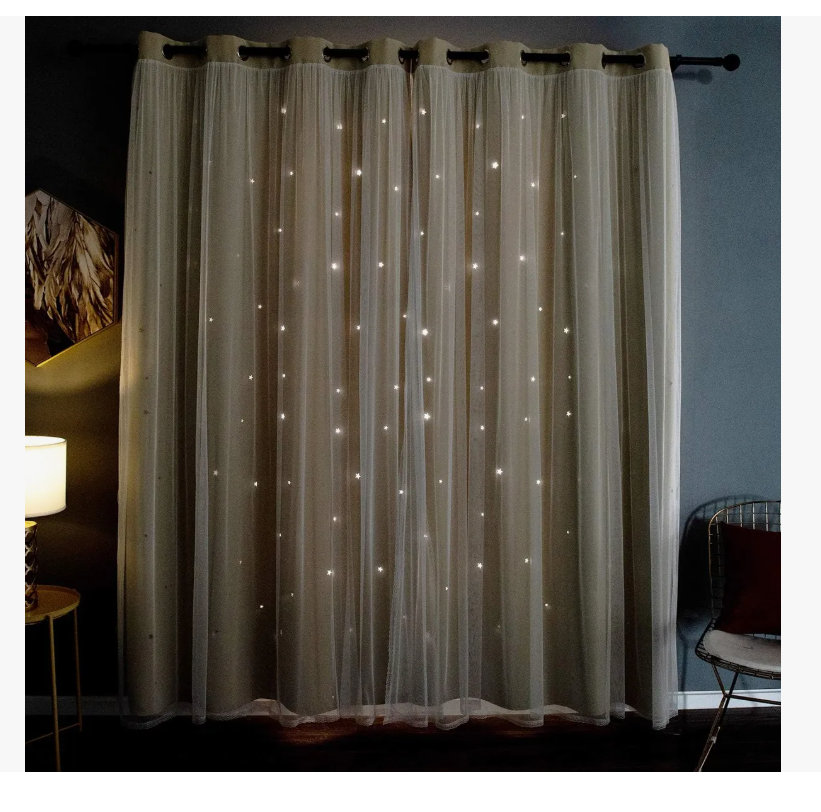 Foto 2 | Cortina Estrellas Blackout Opaca 132 X 214 Cm Cuarto Sala 1