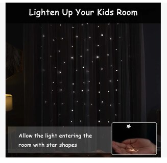 Foto 3 | Cortina Estrellas Blackout Opaca 132 X 214 Cm Cuarto Sala 1