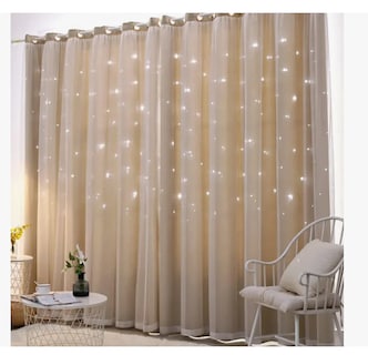 Foto 4 | Cortina Estrellas Blackout Opaca 132 X 214 Cm Cuarto Sala 1
