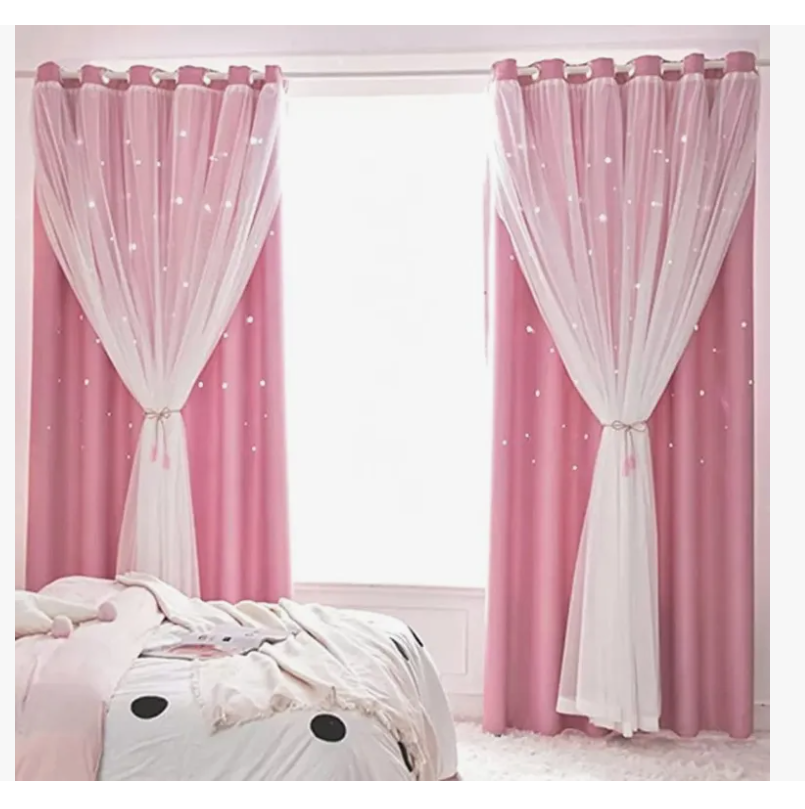 Foto 5 pulgar | Cortina Blackout De 2 Panel Con Estrellas De 132x213cm