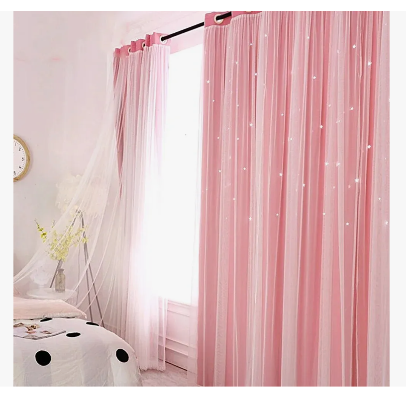 Foto 1 | Cortina Estrellas Blackout Opaca 132 X 214 Cm Cuarto Sala 1