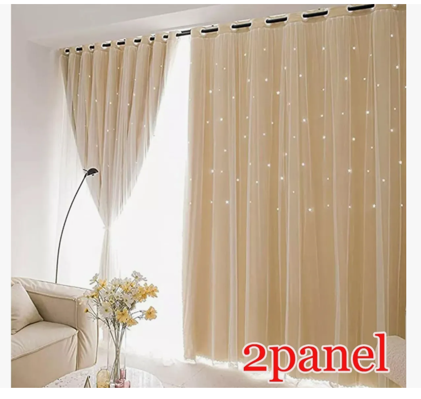Foto 5 pulgar | Cortina Blackout De 2 Panel Con Estrellas De 132x213cm