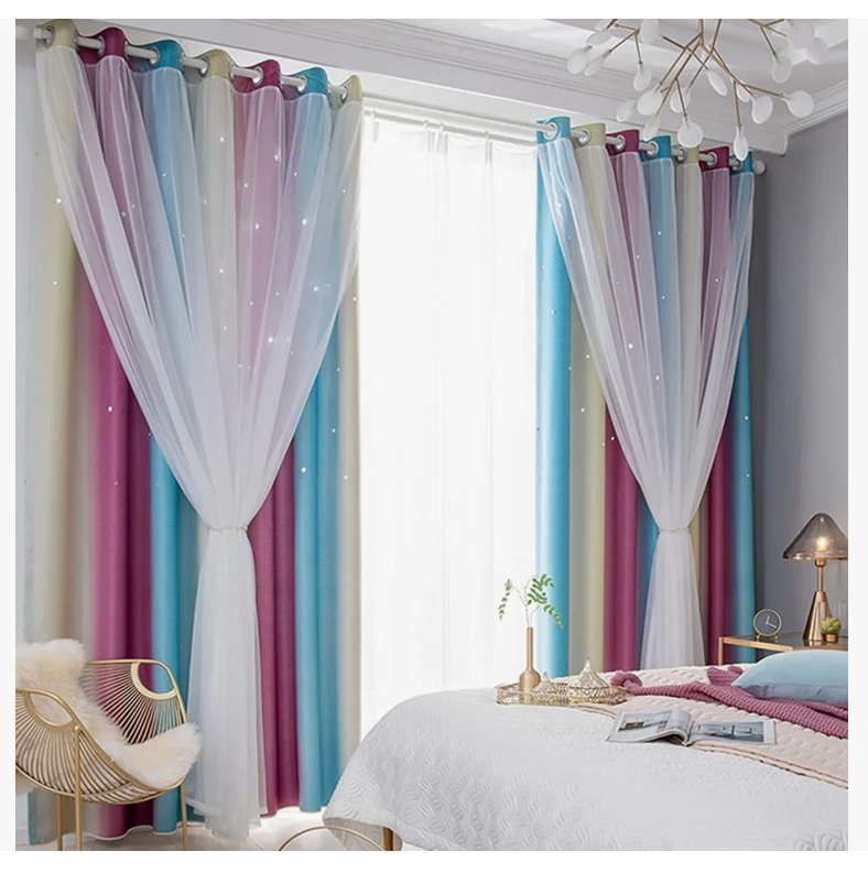 Foto 1 | 2piezas Cortinas Blackout Para Niños 132*244cm
