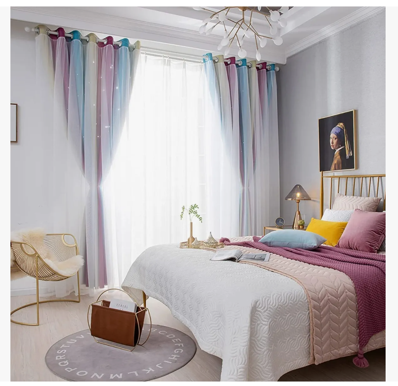 Foto 2 | 2piezas Cortinas Blackout Para Niños 132*244cm