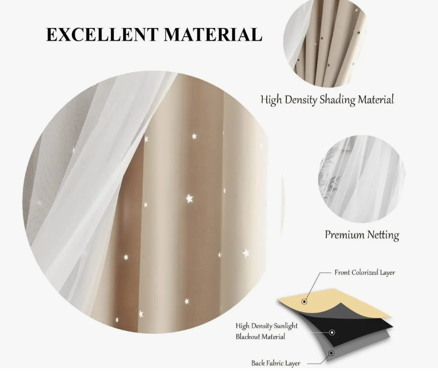 Foto 6 pulgar | Cortina Black Box 100 x 130 cm Beige