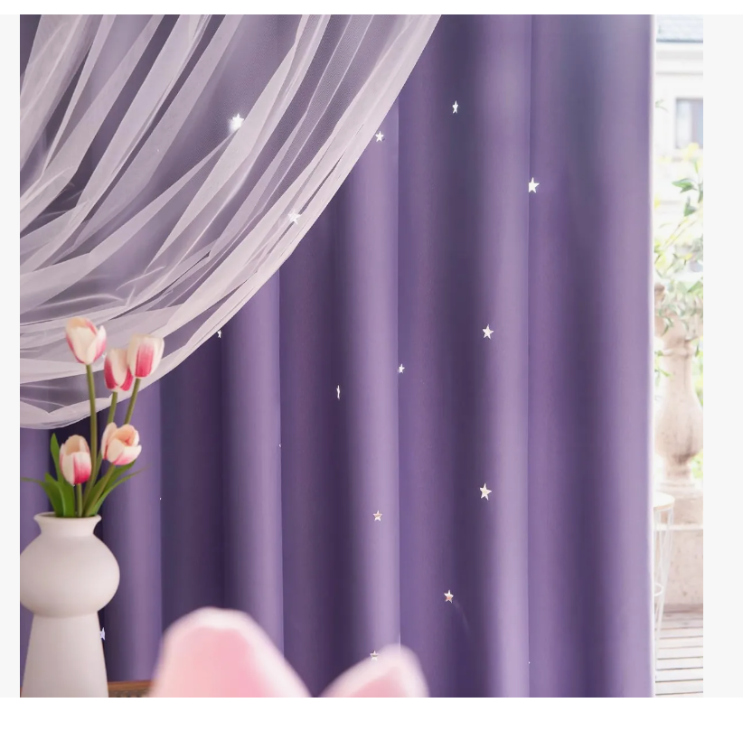 Foto 6 pulgar | Cortina Black Boxk 132 x 214 cm Morada