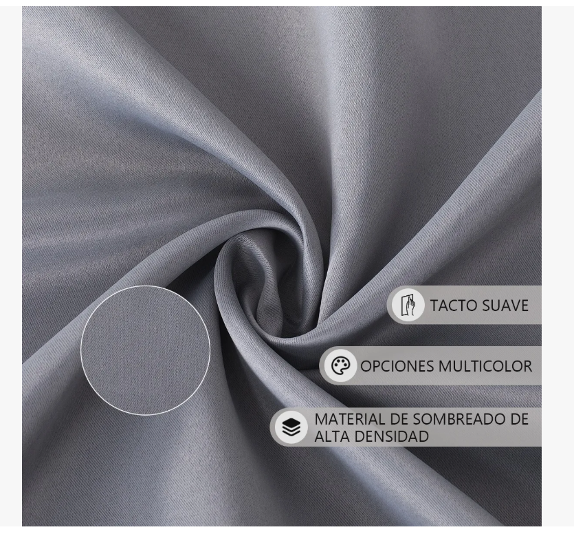 Foto 6 pulgar | Cortina Black Boxk 280 x 220 cm Plateada