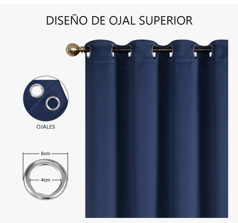 Foto 4 pulgar | Cortina Black Box 280 x 220 cm Azul