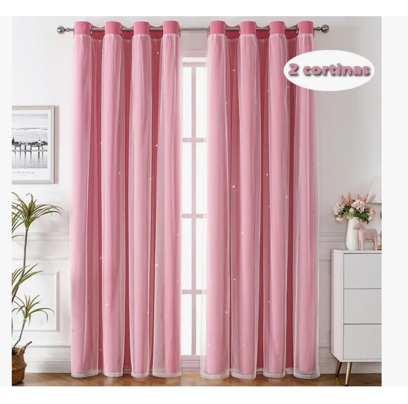 Foto 3 pulgar | Cortina Black Box 100 x 130 cm Rosa