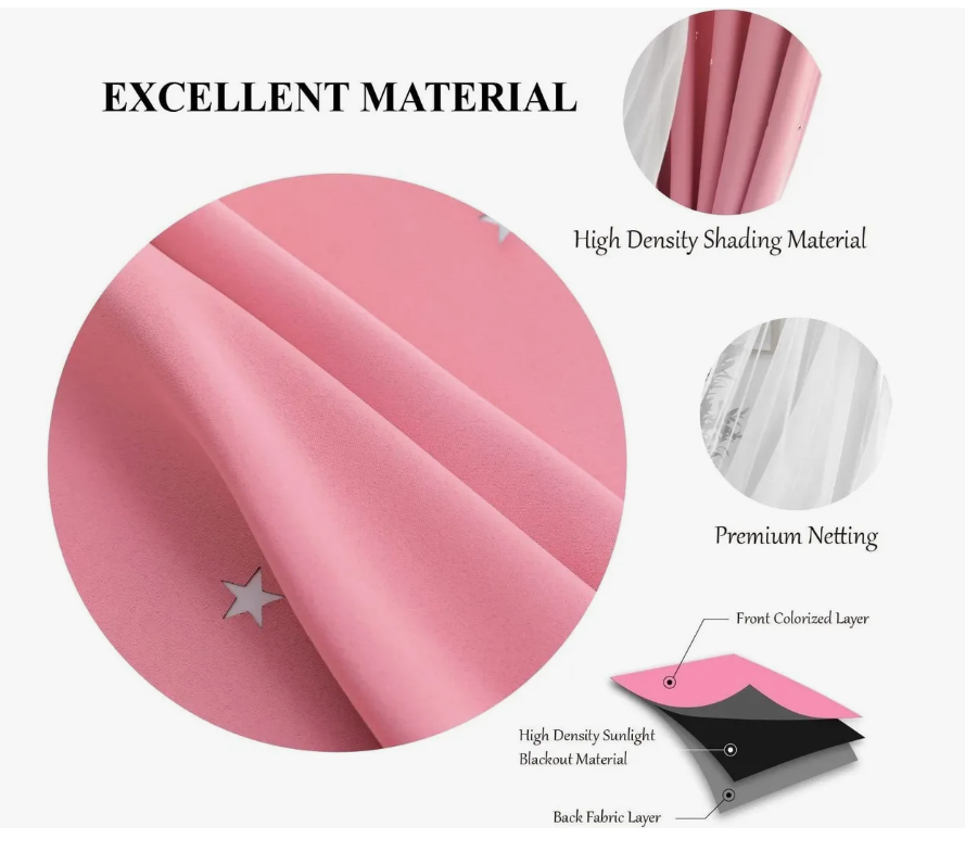 Foto 5 pulgar | Cortina Black Box 100 x 130 cm Rosa