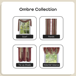 Foto 5 | Cortinas De Ventana Con Cenefa Tipo Cascada Achim Ombre, Color Burdeos - Venta Internacional.