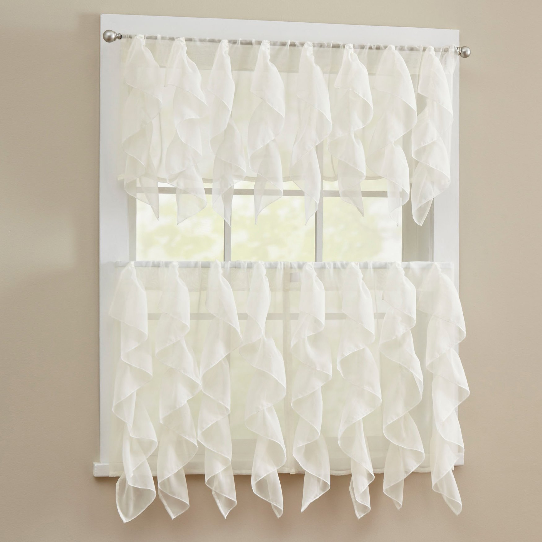 Foto 1 | Juego De Cortinas De Cocina Sweet Home Collection, 5 Unidades, Color Marfil - Venta Internacional.