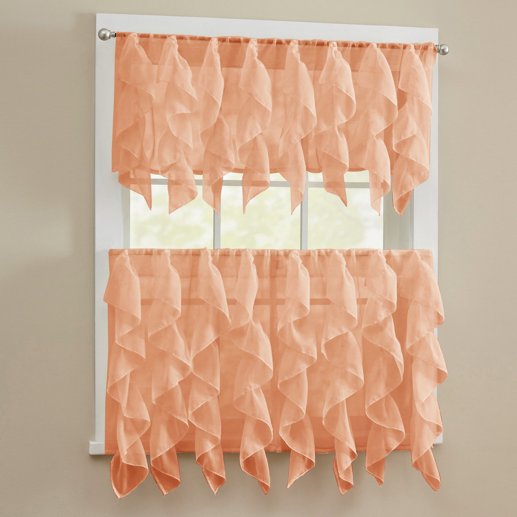 Foto 2 pulgar | Juego De Cortinas De Cocina Sweet Home Collection, 3 Unidades, Sheer Spice - Venta Internacional.