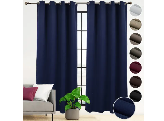 Foto 2 pulgar | Cortina  En 2 Paneles 280x220cm Premium Quality! Color Azul Marino