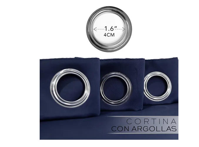 Foto 3 pulgar | Cortina  En 2 Paneles 280x220cm Premium Quality! Color Azul Marino