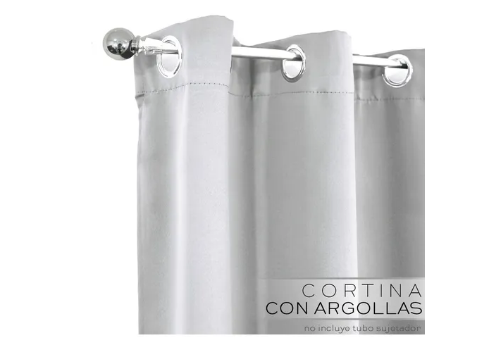 Foto 3 pulgar | Cortina  Premium 2 Paneles 280x220cm Para Ventana Habitación Sala Color Plata