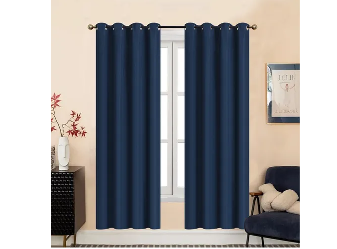 Foto 3 pulgar | Cortina  En 2 Paneles 280x220cm Premium Quality! Color Marino Premium