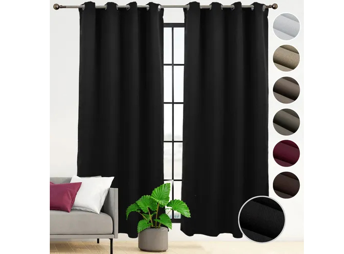 Foto 2 pulgar | Cortina  En 2 Paneles 280x220cm Premium Quality! Color Negro