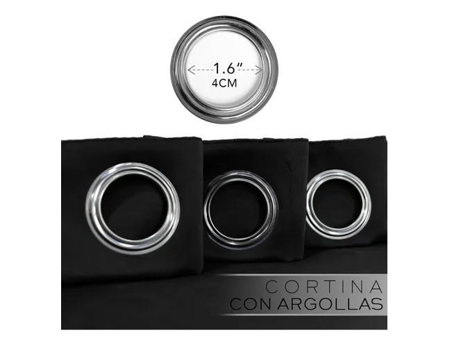 Foto 2 | Cortina  En 2 Paneles 280x220cm Premium Quality! Color Negro
