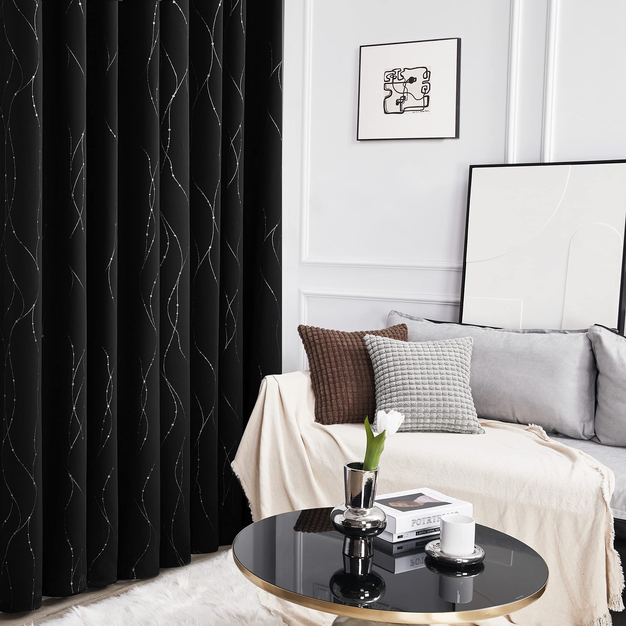 Foto 5 pulgar | Cortinas Deconovo Opacas Con Ojales Estampados En Plata - Venta Internacional.