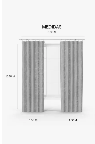 Foto 4 pulgar | Cortinas Con Aros 3.00 X 2.30 M Jgo 2 Pzas Color Blanco