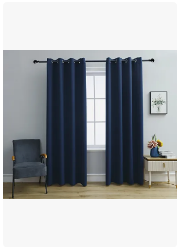 Foto 2 | Cortinaspara Recamara Sala Premium 270x215cm 2 Paneles Aislamiento Térmico Y Reducción De Ruido Tela Impermeable Azul
