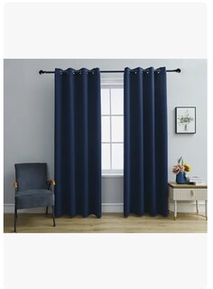 Foto 2 | Cortinaspara Recamara Sala Premium 270x215cm 2 Paneles Aislamiento Térmico Y Reducción De Ruido Tela Impermeable Azul