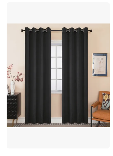 Foto 3 pulgar | Cortinas Para Recamara Sala Elegantes 270x215cm 2 Paneles Aislamiento Térmico Y Reducción De Ruido Tela Impermeable N