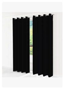 Foto 1 | Cortinas Con Aros 3.00 X 2.30 M Jgo 2 Pzas Color Negro