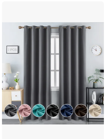Foto 3 pulgar | Cortinas Blackout Para Recamara Sala Premium 270x215cm 2 Paneles Aislamiento Térmico Y Reducción De Ruido Tela