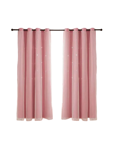 Foto 2 pulgar | Cortina Estrellas Blackout 132 Cm X 160 Cm 1 Unidad Color Rosa All Migh1