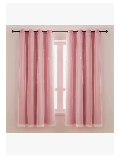 Foto 5 pulgar | Cortina Estrellas Blackout 132 Cm X 160 Cm 1 Unidad Color Rosa All Migh1